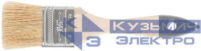 Кисть флейцевая "Лайт" 1.5дюйм (38мм) натур. свет. щетина деревянная ручка КУРС 00804