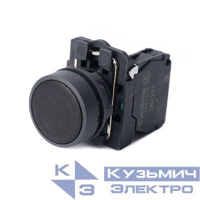 Кнопка модульная SB5 в сборе 22мм с возвратом пластик 1НО черн. SE SB5AA21