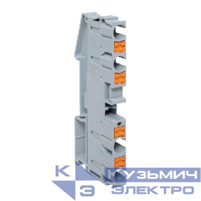 Колодка клеммная пружинная 6 Push-in 4 вывода сер. EKF PIT-6-4