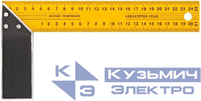 Угольник столярный усиленный 250мм желт. FIT 19425