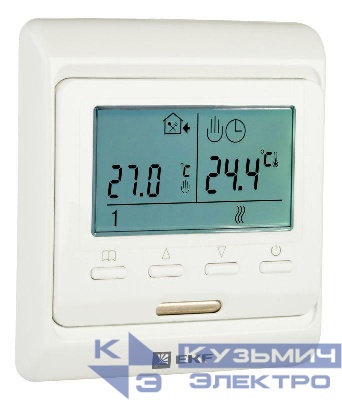 Термостат программируемый ETT-1 (HW-500; RTC 51.716; R51XT; ST-16) 3.6кВт 16А для теплых полов датчик пола; датчик воздуха бел. EKF ett-1