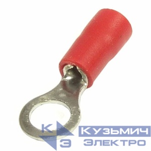 Кольцевой кабельный наконечник RVL 1,25-5 (НКИ d=5,3мм) 0,5-1,5мм2, изолированный, красный, 100шт., NETKO Optima