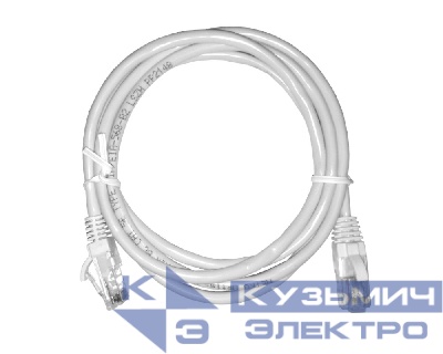 Патч-корд UTP4 cat 5e, 1,5м, ВС, LSZH, белый, литой коннектор NETKO Optima