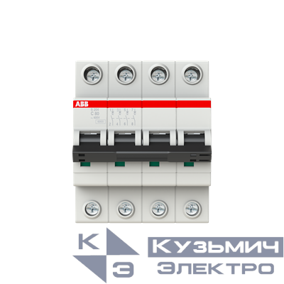 S204 C80  Автоматический выключатель 4-полюсный ABB 2CDS254001R0804