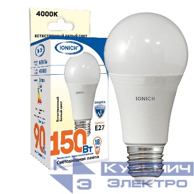 Лампа светодиодная ILED-SMD2835-A60-18-1500-220-4-E27 IONICH 1615