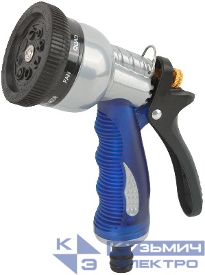 Пистолет для полива 8 режимов Профи 170мм син. FIT 77306
