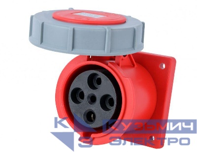 Розетка для скрытой проводки 3Р+РЕ 63А 380В IP67 РЩ-103 DEKraft 26272DEK