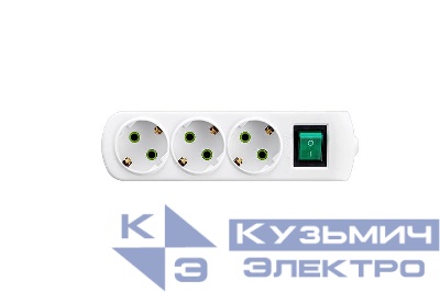 Колодка 3-м с заземл. Letitia с выкл. LEZARD 721-0300-302