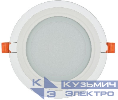 Светильник светодиодный ДВО 1621 12Вт 4000К IP20 встраив. со стекл. круг IEK LDVO0-1621-12-4000-K01