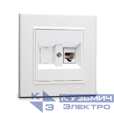 Розетка компютерная CAT5 + гнездо СП Karea IP20 бел. Makel 56001035