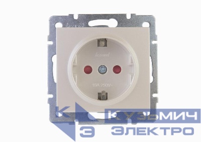 Розетка 1-м Rain защ. шторки керамика механизм жемчуж./бел. перламутр. LEZARD 703-3088-124