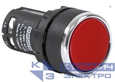 Кнопка нажимная моноблочная 22мм IP 40 1НО+1НЗ красн. EMAS MB102DK