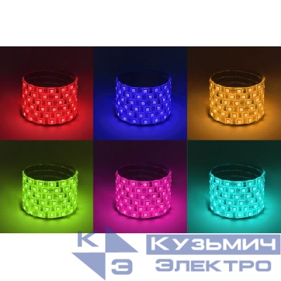 Лента светодиодная 641774 LS5050-60LED-IP65-RGB-eco-5m (50) разноцвет. 14.4Вт/м (уп.5м) Эра Б0002347