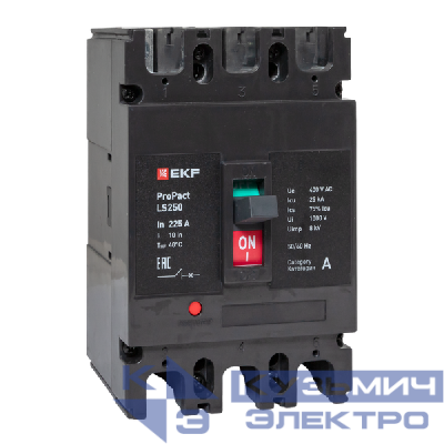 Выключатель автоматический 3п 225А 25кА LS250 ProPact EKF mccb-250-25-3-225-ls