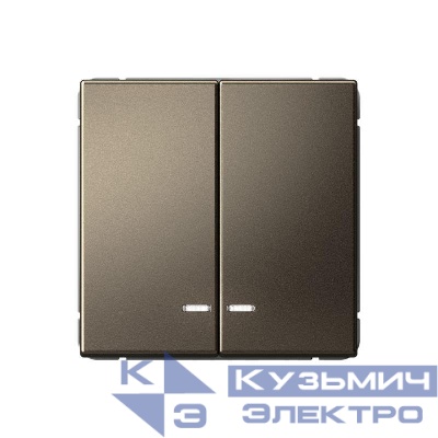 Выключатель 2-кл. ArtGallery (сх. 5а) 10AX с подсветкой механизм мокко SE GAL000653