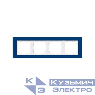 Рамка 4-м Simon82 Nature син./бел. стекло Simon 82647-64