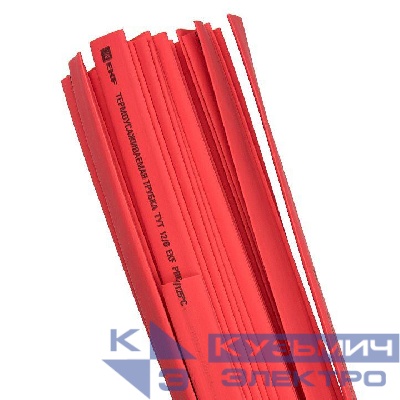 Трубка термоусадочная ТУТ нг 12/6 красн. 1м (уп.50м) PROxima EKF tut-12-r-1m