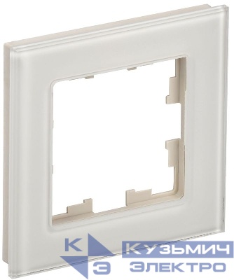 Рамка 1-м BRITE РУ-1-2-БрВа стекло ванильн. IEK BR-M12-G-K10