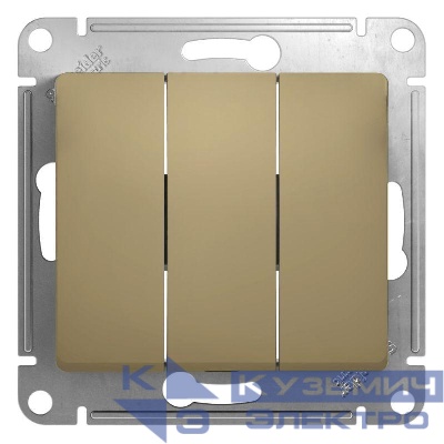 Выключатель 3-кл. СП Glossa 10А IP20 (сх. 1+1+1) 10AX механизм титан SE GSL000431