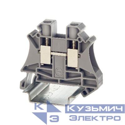 Клемма проходная винтовой зажим 2 точки подключения 10кв.мм сер. DKC TUR-10