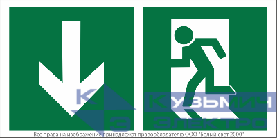 Знак безопасности BL-3517.E40"Указ. двери эвакуац. выхода (левостор.)" Белый свет a18613