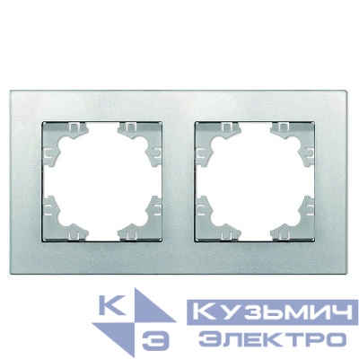 Рамка 2-м Афина универс. серебр. Universal A0044-S