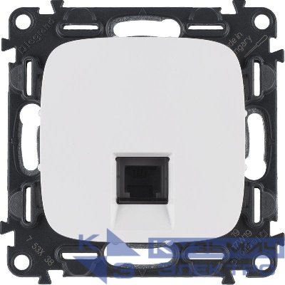 Розетка телефонная 1-м Valena Allure RJ11 с лицев. панелью механизм бел. Leg 753738