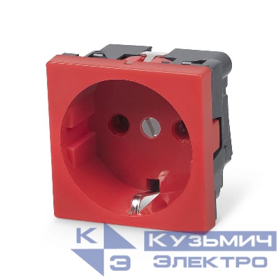 Розетка ME45-RD 16А Mosaic 45х45 2P+E немецк. стандарт красн. Cabeus 10104c