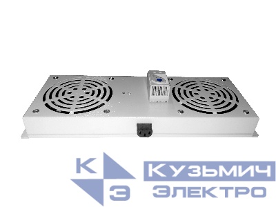 Блок вентиляторов 2 шт для серий Expert, Optima глубиной 600/800/1000 с кабелем, термостатом Netko, серый