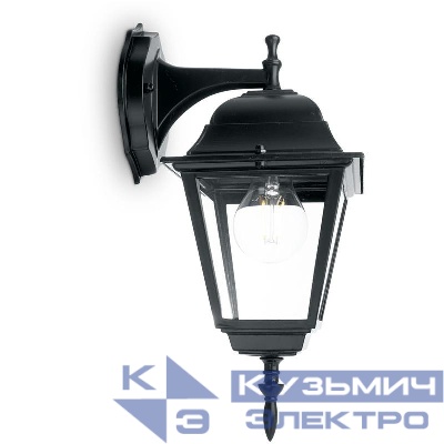 Светильник 4102/PL4102 60Вт E27 230В садово-парковый на стену вниз черн. FERON 11016