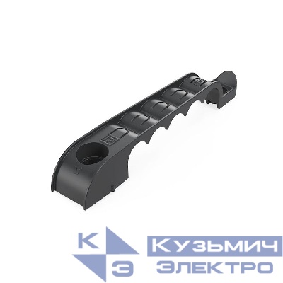 Держатель труб d16мм для прямого монтажа односторон. на 5 мест черн. (уп.30шт) Промрукав PR13.03277