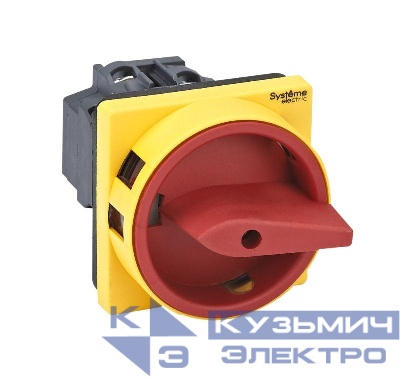 Выключатель-разъединитель 3п 20А IP20 с красн. рукоят. на дверцу 4 винтами с замком SE MSD20310R