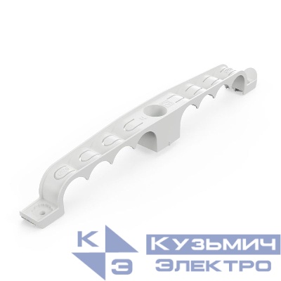 Держатель труб d20мм для прямого монтажа двусторон. на 8 мест в гофроящике сер. (уп.100шт) Промрукав PR13.03296