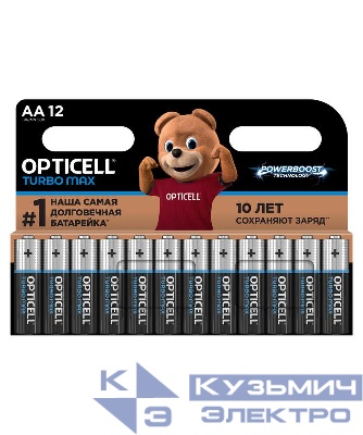Элемент питания алкалиновый AA/LR6 (блист. 12шт) Turbo Max Opticell 6053009