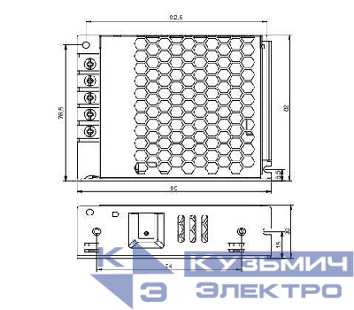 Драйвер для светодиодной ленты DONE POWER T70 DL-50W-V24-EXC 50Вт 24В IP20 98х82х30мм VARTON