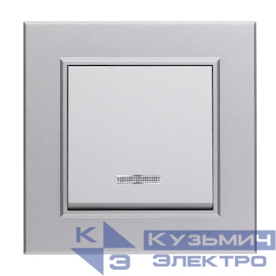 Выключатель 1-кл. СП Karea 10А IP20 сереб. с подсветкой Makel 56065021
