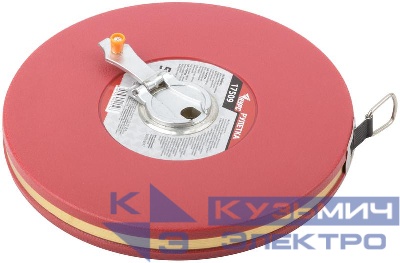 Рулетка 50м фибергласовая лента корпус пластик. красн. КУРС 17509