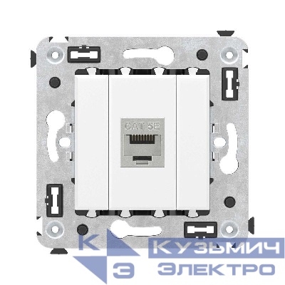 Розетка компьютерная 1-м СП Avanti "Белое облако" RJ45 кат.5E без шторок экранир. механизм DKC 4400763