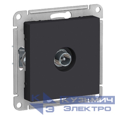Розетка телевизионная оконечная TV AtlasDesign 1дБ механизм карбон SE ATN001091