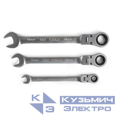 Ключ гаечный трещоточный с шарниром 19 мм КВТ 79199