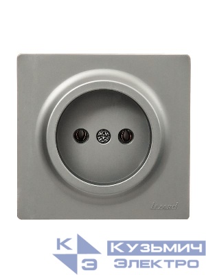 Розетка 1-м ОП LETO без заземл. ПБТ платина LEZARD 752-3500-121B