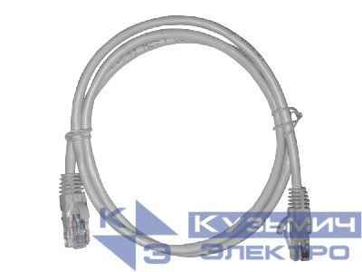 Патч-корд UTP4 cat.5е, 1.0м, CCA, LSZH, серый, литой коннектор NETKO Optima