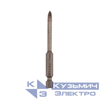 Сверло по стеклу и керамике 5мм 4 грани шестигранный хвостовик Kranz KR-91-0648