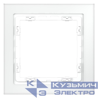 Рамка 1-м S70 стеклян. бел. матов. Voltum VLS110102