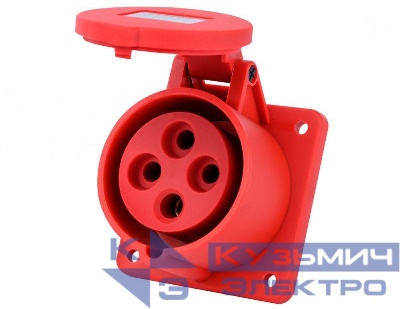 Розетка для скрытой проводки 3Р+РЕ 16А 380В IP44 РЩ-103 DEKraft 26262DEK