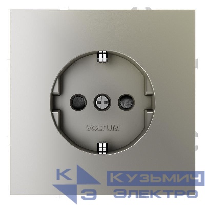 Розетка 1-м СП S70 16А с заземл. защ. шторки механизм шелк Voltum VLS040204