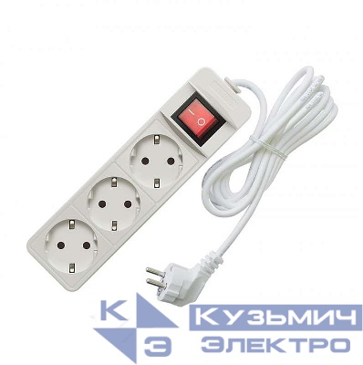 Удлинитель 3х3м с заземл. 16А IP20 3.5кВт ПВС с выкл. Союз 481S-8303