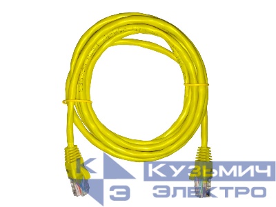 Патч-корд UTP4 cat 5e, 2,0м, ВС, LSZH, желтый, литой коннектор NETKO Optima