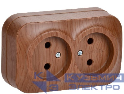 Розетка 2-м ОП GLORY РС22-2-ХД 10А без заземл. дуб IEK ERH20-K24-10