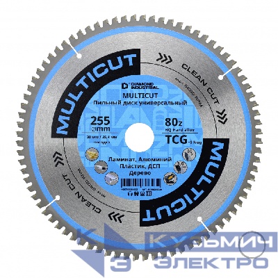 Diamond Industrial Диск пильный по мультиматериалам 255х30/25,4 мм Z=80 TCG MultiCut DIDM255Z80